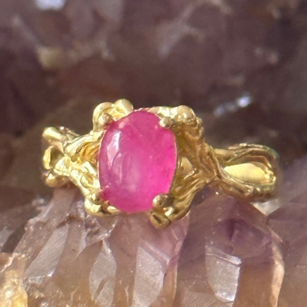 Ruby Gold Over Sterling Silver Ring - image 2